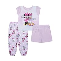 Disney Girls' 3-Piece Loose-fit Pajama Set, Soft & Cute for Kids