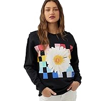 O'NEILL Women's Oversized Fleece Crewneck - Comfortable And Casual Pullover Sweatshirt For Women With Graphic Detail