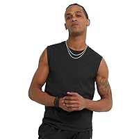Champion mens Classic Jersey Muscle Tee Shirt, Black, Large US