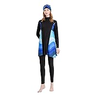 TianMaiGeLun Muslim Swimwear for Girls Modest Swimsuit Burkini 3 Pcs Full Cover Beachwear UV Protection Rash Guard