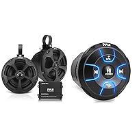 Pyle Waterproof Off-Road Speakers with Amplifier Amplified Wireless Bluetooth Audio Controller