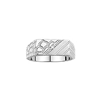 Rylos Mens Rings Sterling Silver Classic 1/2 Nugget Design Ring with Genuine Diamonds Rings For Men Men's Rings Silver Rings Sizes 8,9,10,11,12,13 Mens Jewelry