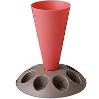 Pastry Bag Stand Pastry Bag Holder,Piping Bag Holder Stand Pastry Bag Stand Piping Bag Holder with 8 Slots Nozzles Holder, Plastic Piping Bag Stand for Cake Decorating Kit, Baking Accessories Red