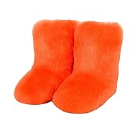 Girls Warm Winter Faux Fur Snow Boots Fuzzy Fluffy Furry Bootie