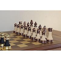 Premium Chess Set XL Weighed Chess Pieces Hand-Made Chess Game with Metal Chessmen and Solid Wooden Chess Board 16