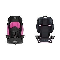 Evenflo Chase Sport Harnessed Booster Car Seat, Jayden 18x18.5x29.5 Inch (Pack of 1) & GoTime LX High Back Booster Car Seat