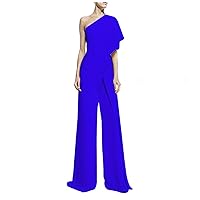 Ladies Dressy Jumpsuits One Shoulder Romper Pants Elegant Wide Leg Rompers for Women Party Gowns Playsuit Outfits