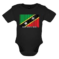 Saint Kitts and Nevis Barcode Style Flag - Organic Babygrow/Body suit