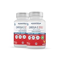 Oceanblue Omega-3 2100 with CoQ10 – 90 ct – 2 Pack – Triple Strength Fish Oil Supplement with High-Potency EPA and DHA, and CoQ10 – Orange Flavor (60 Servings)