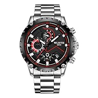 Men's Wrist Watch Multi-Dial Hands Quartz Watch 3 Button Chronograph Calendar Stopwatch