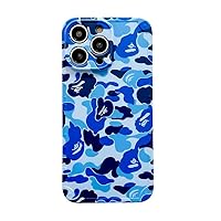 Camo Case Compatible with iPhone 15 Pro Max Case,Camouflage Trendy Pattern for iPhone Case, Slim Soft IMD Fashion Cool Case for Men Boy Teen(15 PM-Blue)