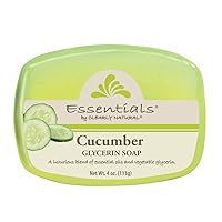 Essentials by Clearly Natural Glycerin Bar Soap, Cucumber, 4-Ounce, Pack of 12 - CASE