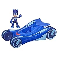 PJ Masks Glow & Go Cat-Car Preschool Toy Vehicle, Catboy Car Light Up Racer with Catboy Action Figure for Kids Ages 3 and Up