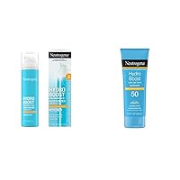 Neutrogena Hydro Boost Water Gel Non-Greasy Moisturizing Sunscreen Lotion with Broad Spectrum SPF 50, Water-Resistant, 3 fl.Oz and Hyaluronic Acid Facial Moisturizer, Fragrance-Free, 1.7 fl. Oz