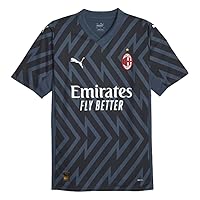 PUMA 2023-2024 AC Milan Goalkeeper Home Football Soccer T-Shirt (Dark Night) Black