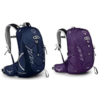 Osprey Talon 11 Men's Hiking Backpack, Ceramic Blue, Large/X-Large & Tempest 9 Women's Hiking Backpack, Violac Purple, Medium/Large