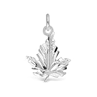WithLoveSilver 925 Sterling Silver Tiny Diamond Cut Maple Leaf Canada Pendant