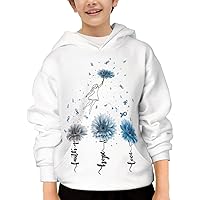 Unisex Youth Hooded Sweatshirt Diabetes Awareness Faith Hope Love Sunflower Cute Kids Hoodies Pullover for Teens