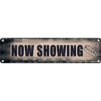Now Showing Movie Theatre Sign home Theater Street retro Vintage Club Bar Poster Wall Art Decoration 4x16 inch Tin Sign