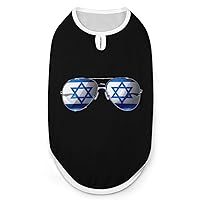 Flag Israel Glasses Dog Vest Printed Pets Coat Dog Shirts Lightweight Dog Summer T Shirts Clothes M
