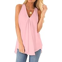 Clothes Sleeveless Women's Chiffon Shirt Summer Loose Color Blouse Casual Shirts