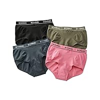 Nissen Women's Shorts, Cotton Blend Set, 4 Piece Set, Large Size, Stretches But Gently Tightens Your Stomach, Black, Khaki, Gray + Pink