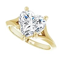 JEWELERYIUM 3 CT Heart Pear Cut Colorless Moissanite Engagement Ring, Wedding/Bridal Ring Set, Halo Style, Solid Gold, Anniversary Bridal Jewelry, Precious Rings for Women/Her