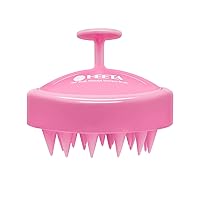 Scalp Massager Hair Growth, Scalp Scrubber with Soft Silicone Bristles for Hair Growth & Dandruff Removal, Hair Shampoo Brush for Scalp Exfoliator, Pink