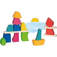 goki Creo 58355 Building Blocks Made Maple Wood - Different Shaped Building Blocks Leave Space for Imagination - Promotes Creativity