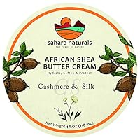 African Shea Butter Cream | Cashmere Silk - Super-Hydrating Body Cream and Face Moisturizer - Highly Restorative Skin Care Cream for Body and Face - 4oz
