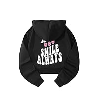 sweatshirts for women - Slogan Graphic Thermal Lined Crop Drawstring Hoodie (Color : Black, Size : Small)