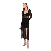 Dress Black Romantic Slit Lace Dress