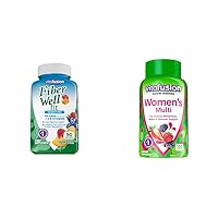 Fiber Well Fit Gummies Supplement, 90 Count (Packaging May Vary) & Womens Multivitamin Gummies, Berry Flavored Daily Vitamins for Women