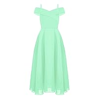 CHICTRY Girls Kids Chiffon Off Shoulder Wedding Pageant Prom Ball Gown A Line Junior Bridesmaid Dress