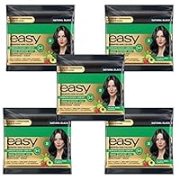 Natural Black 1 Easy Shampoo Hair Colour(1.13Ounce) Per Each Pack FREE SERUM +(CONDITIONER) (Pack of 10)
