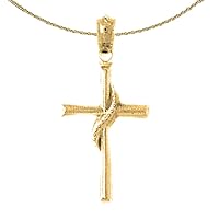 Jewels Obsession Silver Cross Necklace | 14K Yellow Gold-plated 925 Silver Methodist Cross Pendant with 18