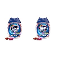 TUMS Chewy Bites Antacid Tablets for Chewable Heartburn Relief and Acid Indigestion Relief, Assorted Berries - 60 Count (Pack of 2)