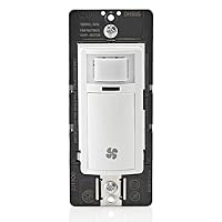 Leviton DHS05-1LW Humidity Sensor Switch for bathroom exhaust fan, automate ventilation, air circulation, moisture control, ¼ HP, Single Pole, White