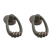 Hickory Hardware P2014-RI Manchester Ring Cabinet Pull, 2.1875-Inch, Rustic Iron (Pack of 2)