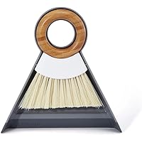 Full Circle Tiny Team Mini Compact Brush & Dustpan Set, Portable Handheld Broom for Quick Cleanups, Ideal for Home, Bathroom, Kitchen Countertops. Bamboo Hand Broom & Small Crumb Sweeper