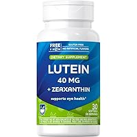 Lutein + Zeaxanthin Softgels 40mg, 30 Count, Supports Eye Strain, Dry Eyes, and Vision Health for Men and Women