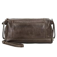 Leather Large Capacity Wrist Strap Storage Bag Multi Functional Unisex Handbag