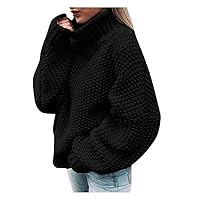 Crop Sweatshirts for Women Solid Color Turtleneck Long Sleeve Sweatshirt Comfortsoft Sweaters for Teen Girls
