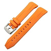 Rubber Silicone Watchband 22mm 21mm for Tissot T120417 Sea Star 1000 Series Orange Black Waterproof Diving Watch Strap (Color : Orange Silver, Size : 22mm)