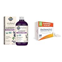 Garden of Life Organics Plant-Based Elderberry Immune Syrup 6.59 fl oz (195 Ml) & Boiron Oscillococcinum for Relief from Flu-Like Symptoms of Body Aches