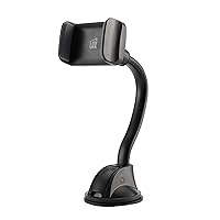 LAX Gadgets Car Phone Mount, Black, Suction Cup for Windshield or Dashboard, Compatible with iPhone 13, 12, 11, Samsung Galaxy S20, Note 8, GPS Devices