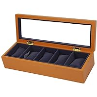 Watch Box Wooden 5 Slots Watch Case Removal Storage Pillows Gift Box Watch Box Jewelry Display Storage Boxes With Glass Top Watch Organizer Collection