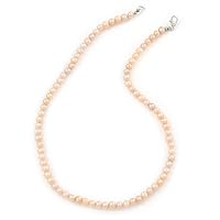 Avalaya 6-7mm Pale Pink Semi-Round Freshwater Pearl Necklace In Silver Tone - 43cm L