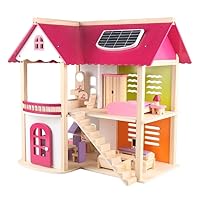 Kids Play House Wooden Doll House for Girls Dollhouse Miniature kit