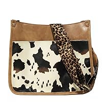 Crossbody Bags for Women Designer Satchel Handbags Leather Purse Shoulder Bag with Leopard Print Shoulder Strap